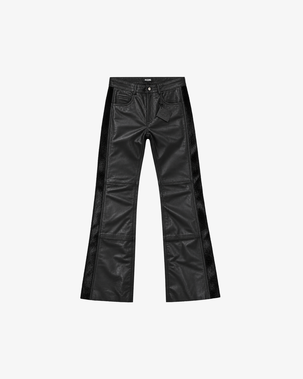 Triple Black Pony Stacked Leather Pants