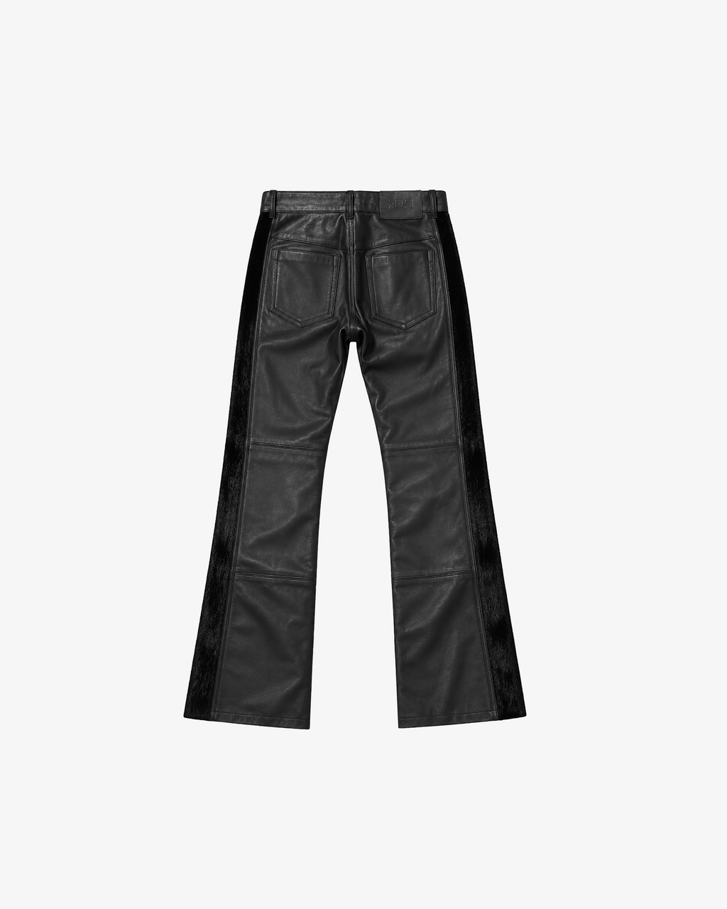Triple Black Pony Stacked Leather Pants