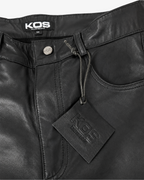 Triple Black Pony Stacked Leather Pants