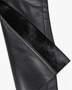 Triple Black Pony Stacked Leather Pants