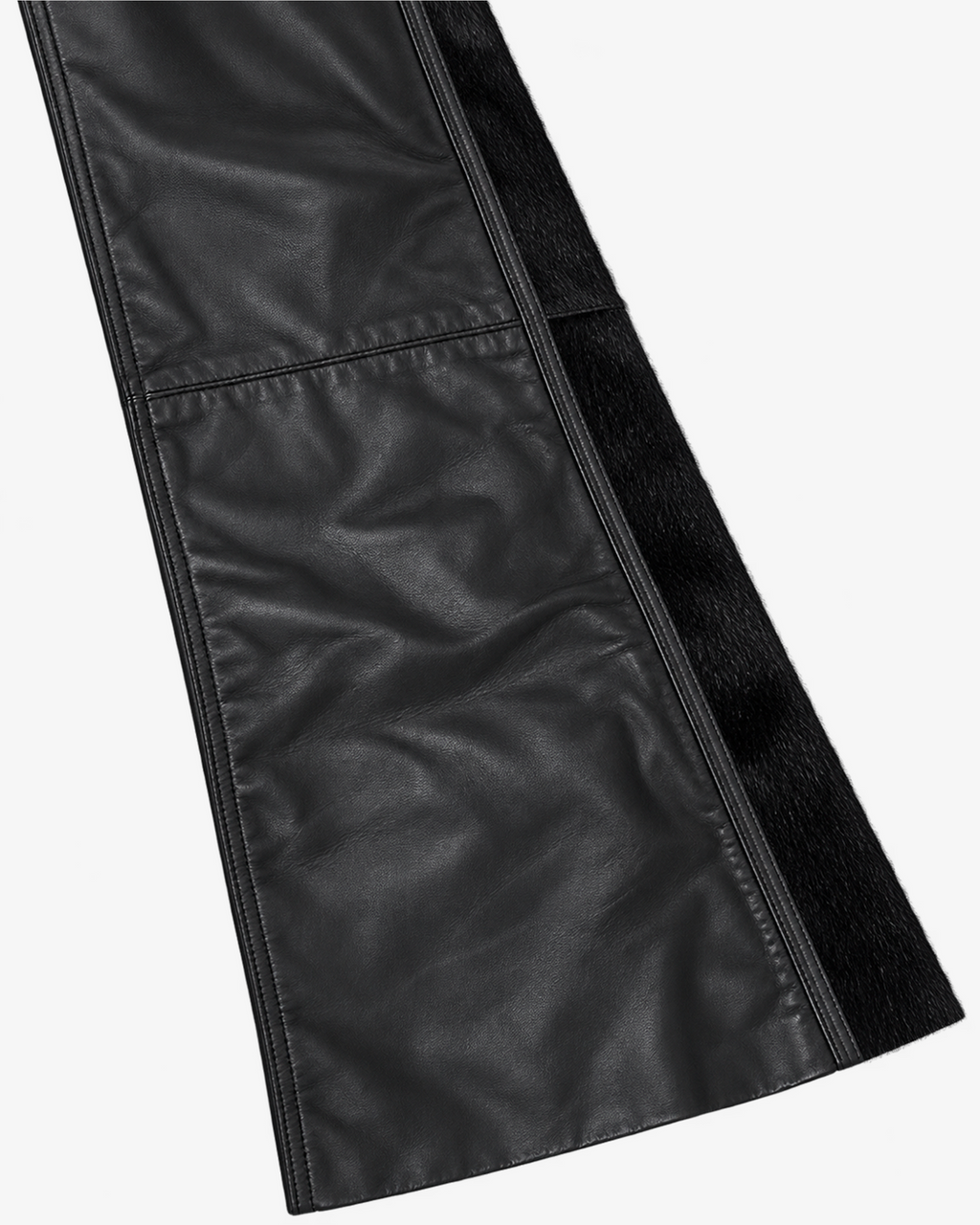 Triple Black Pony Stacked Leather Pants