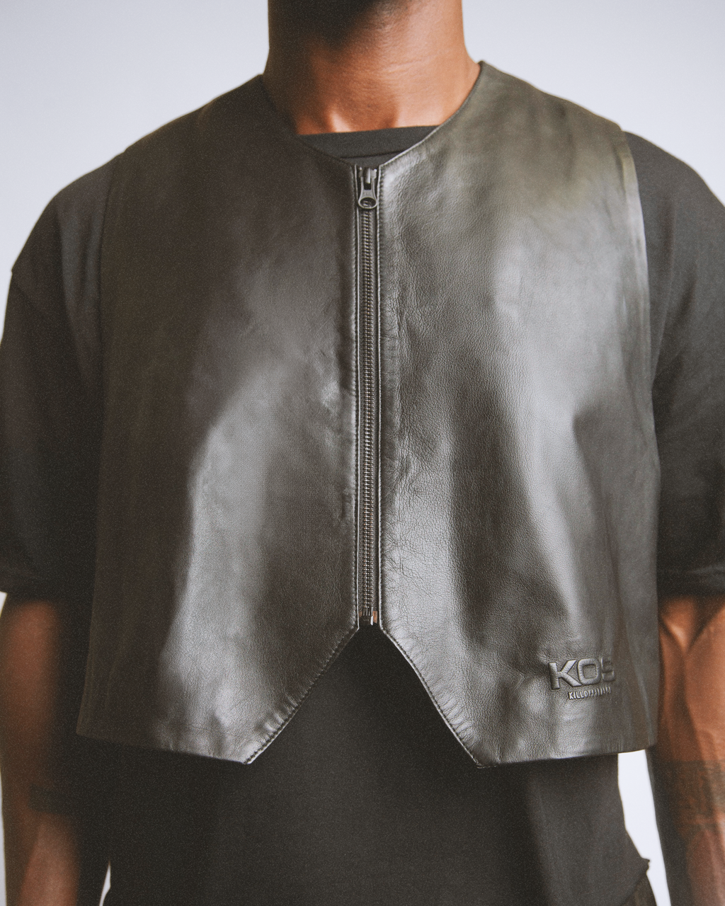 Cropped Leather Vest