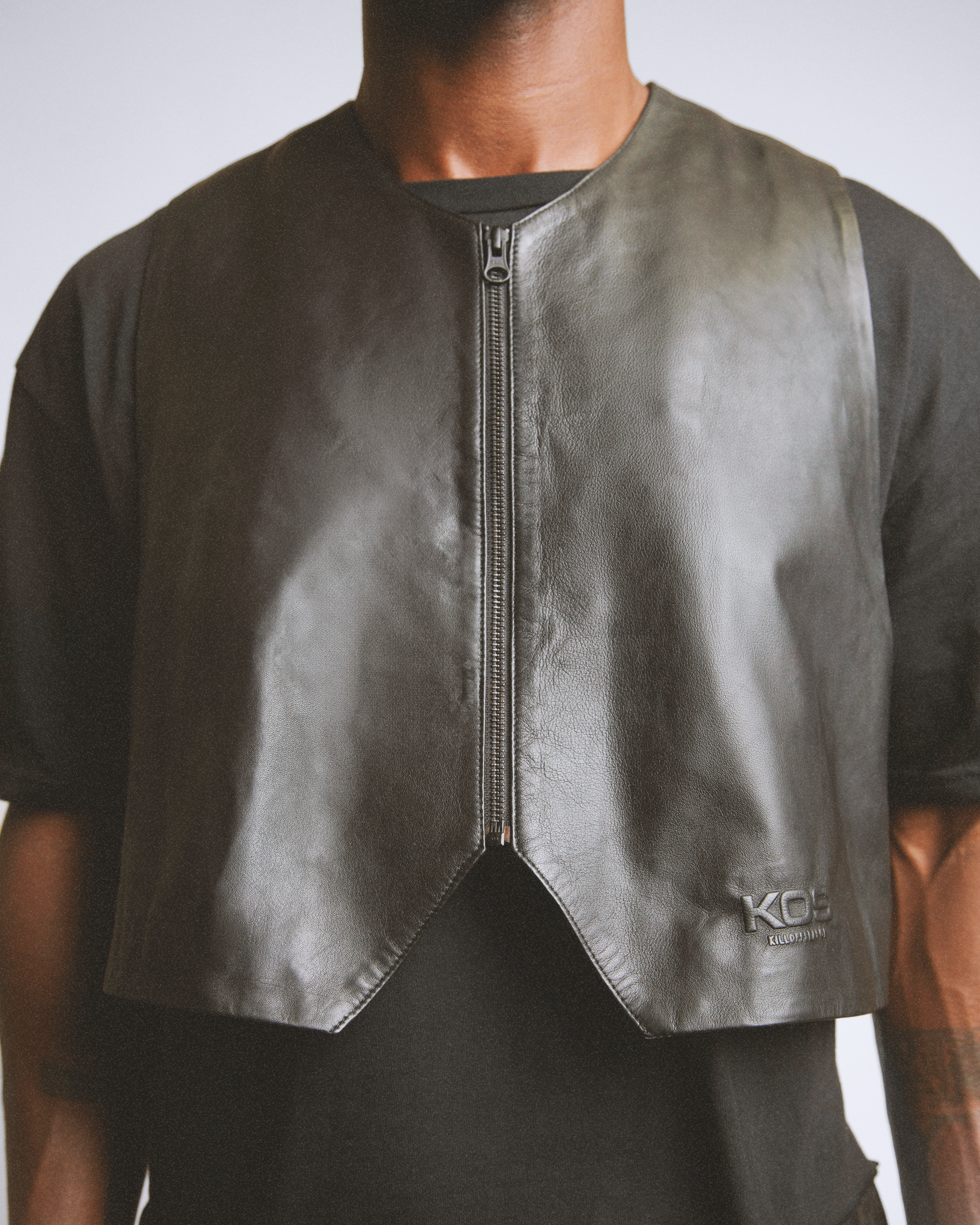 Cropped Leather Vest