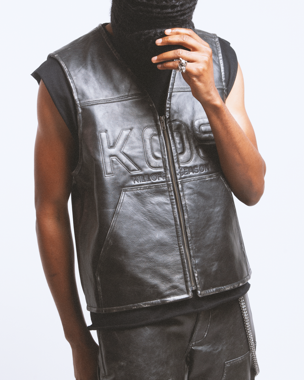 Wolf Leather Vest