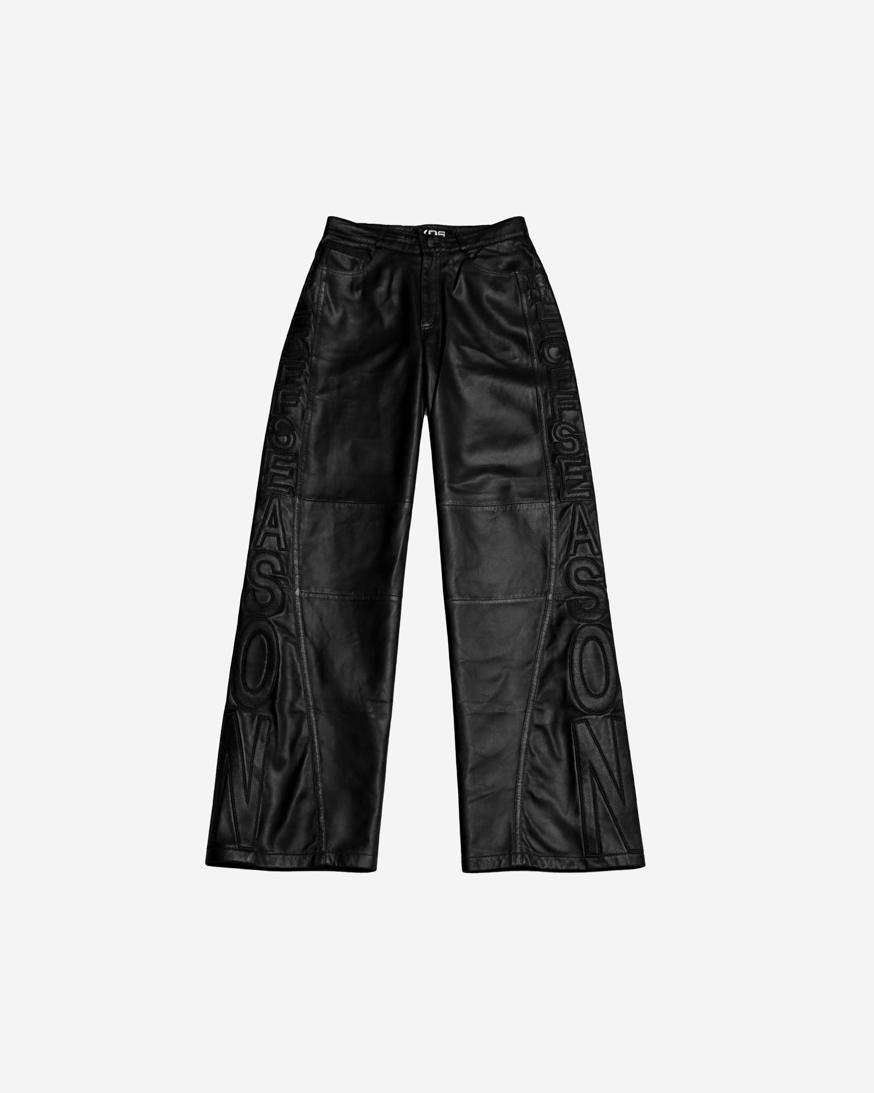 Triple Black Relaxed Leather Pants