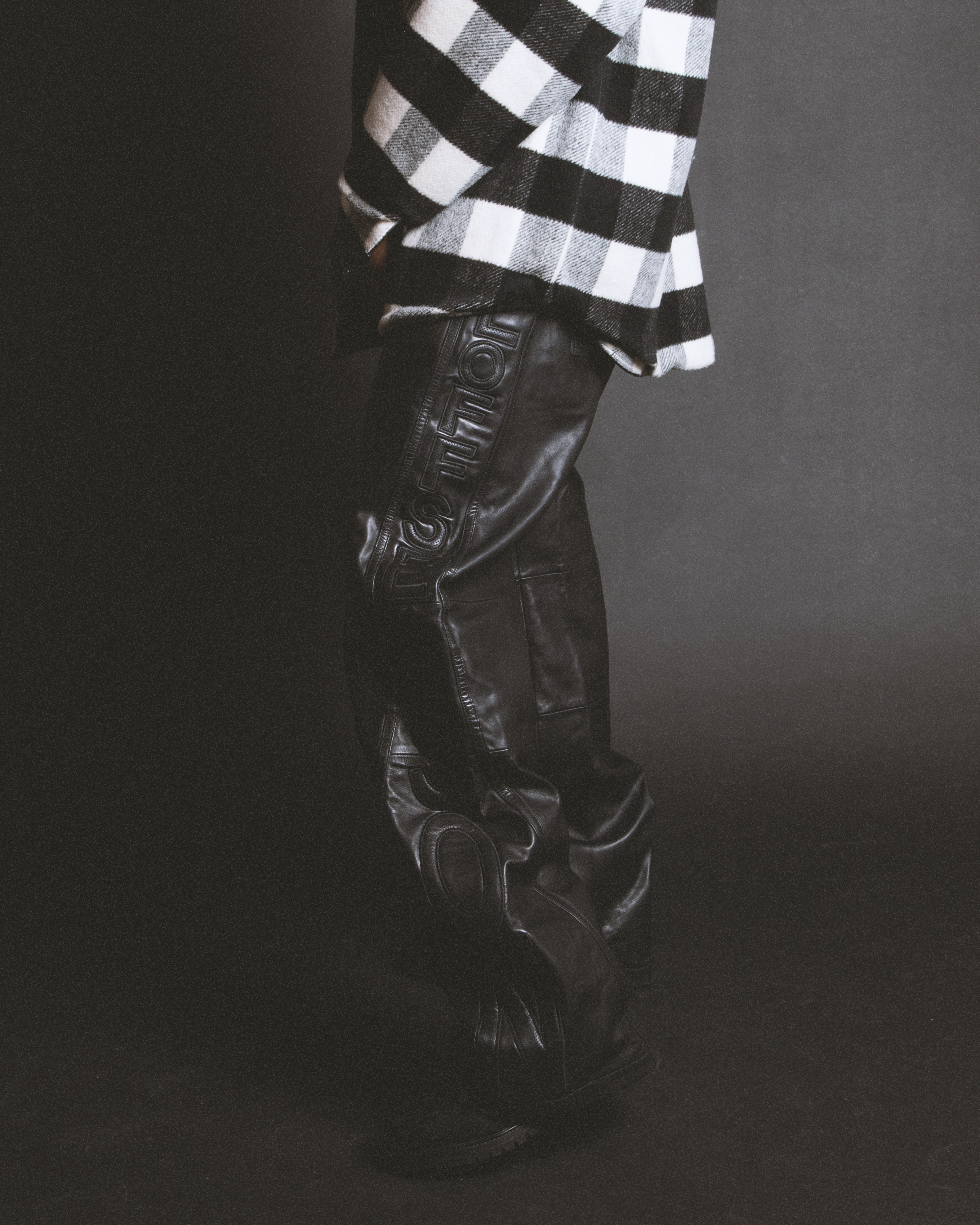 Triple Black Relaxed Leather Pants