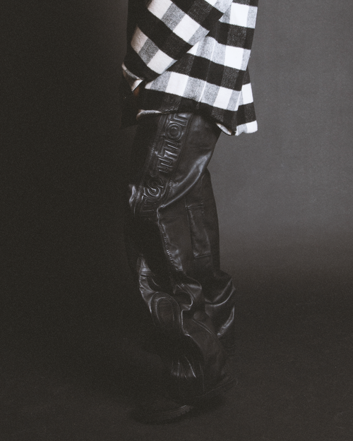 Triple Black Relaxed Leather Pants