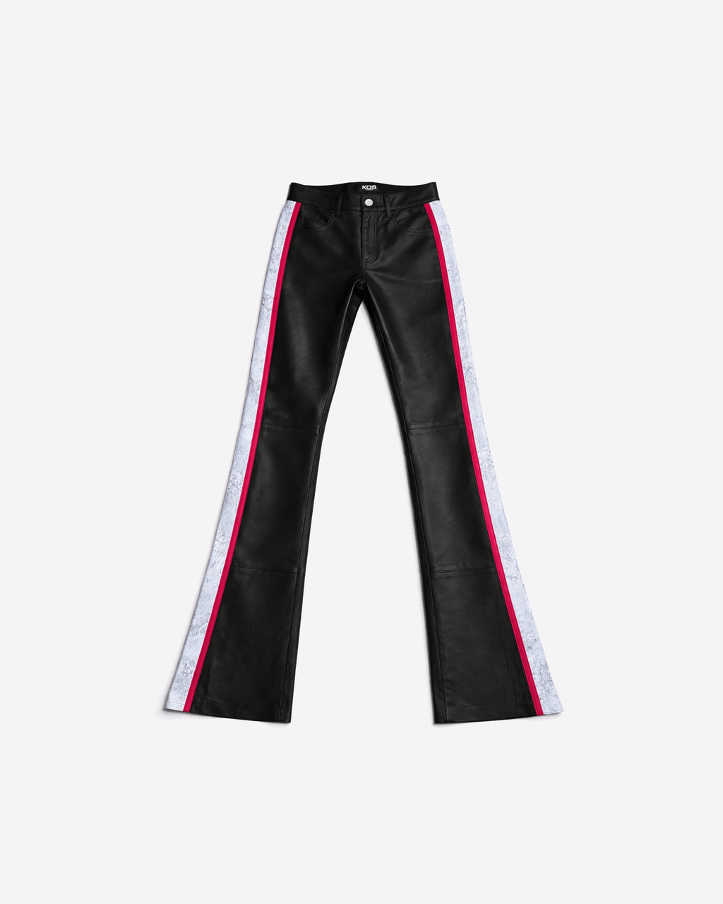 Cracked Stacked Leather Pants