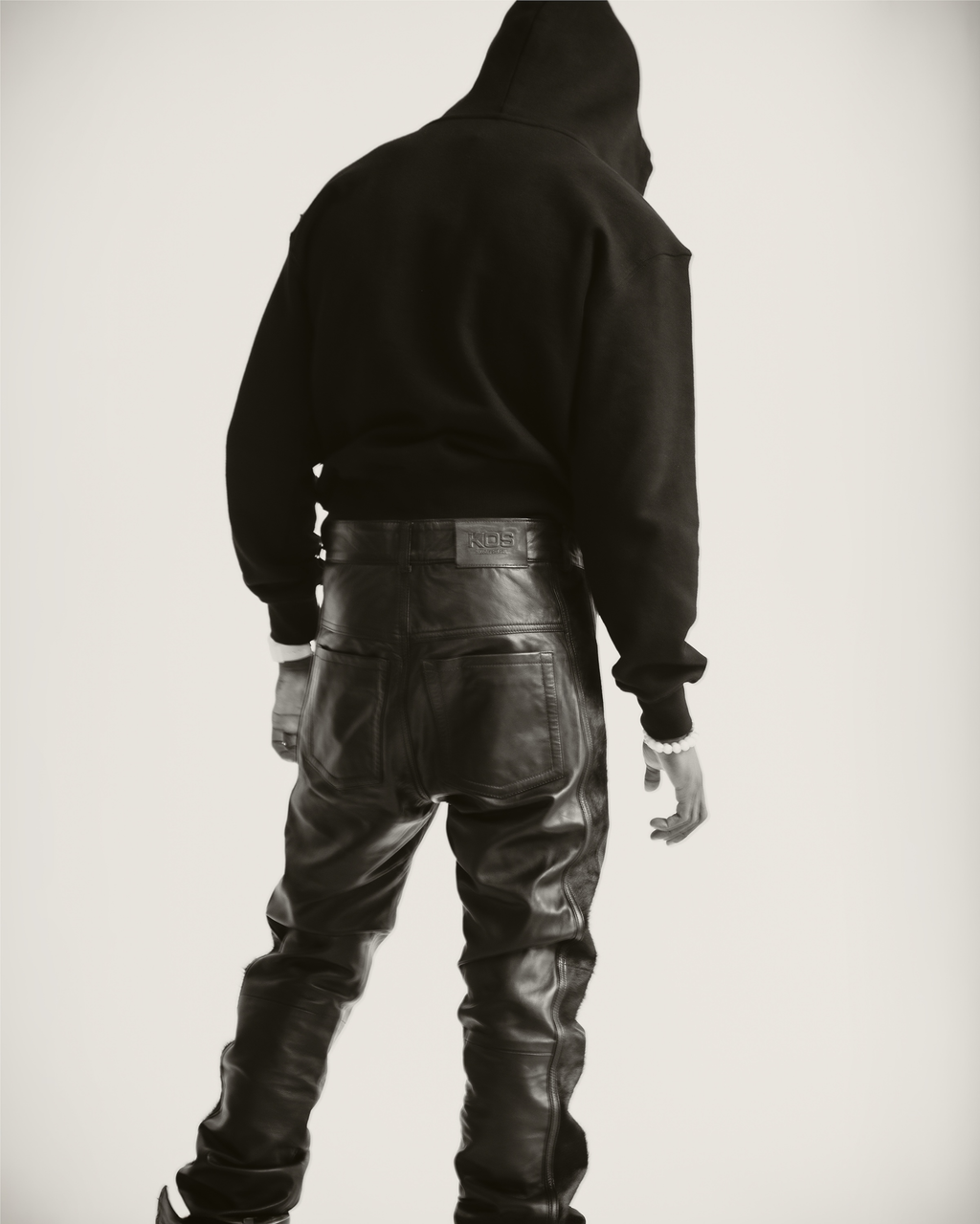 Triple Black Pony Stacked Leather Pants