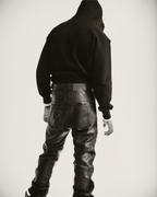 Triple Black Pony Stacked Leather Pants