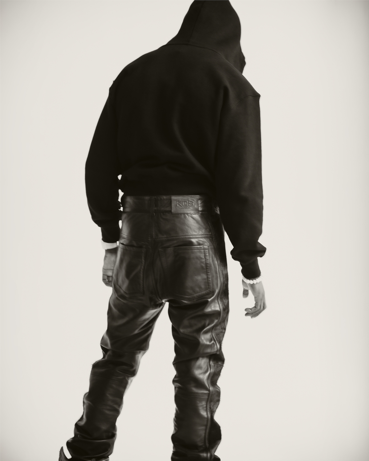 Triple Black Pony Stacked Leather Pants