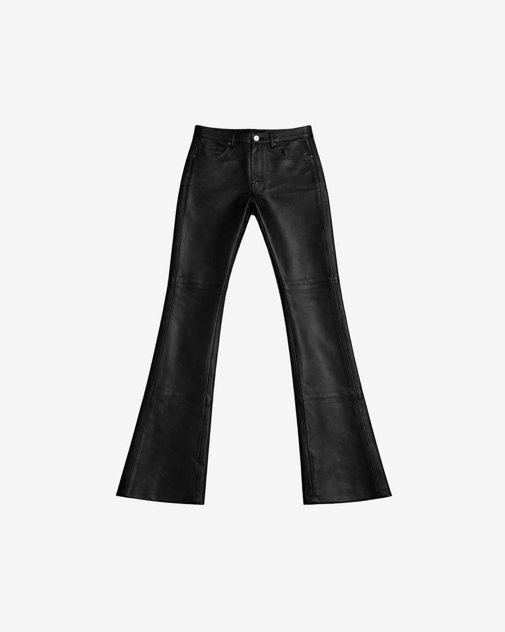 Triple Black Stacked Leather Pants