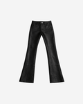 Triple Black Stacked Leather Pants