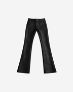 Triple Black Stacked Leather Pants
